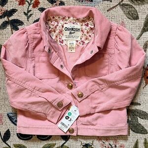 *NWT* OshKosh B'gosh Pink Girls Lined Corduroy Jacket with snaps size 4T